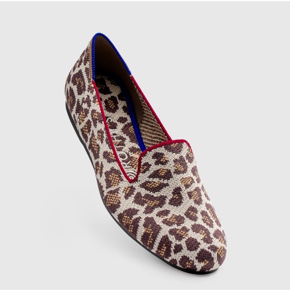 Rothy's Leopard Print Flats with Red and Blue Accents - Picture 4 of 6